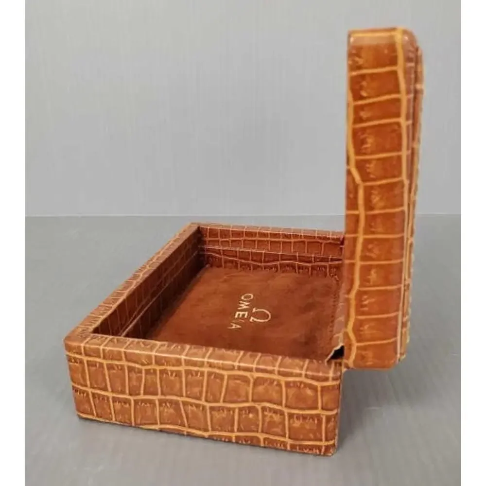 Omega Chronometer Watch Box, Leather, Vintage 1960's